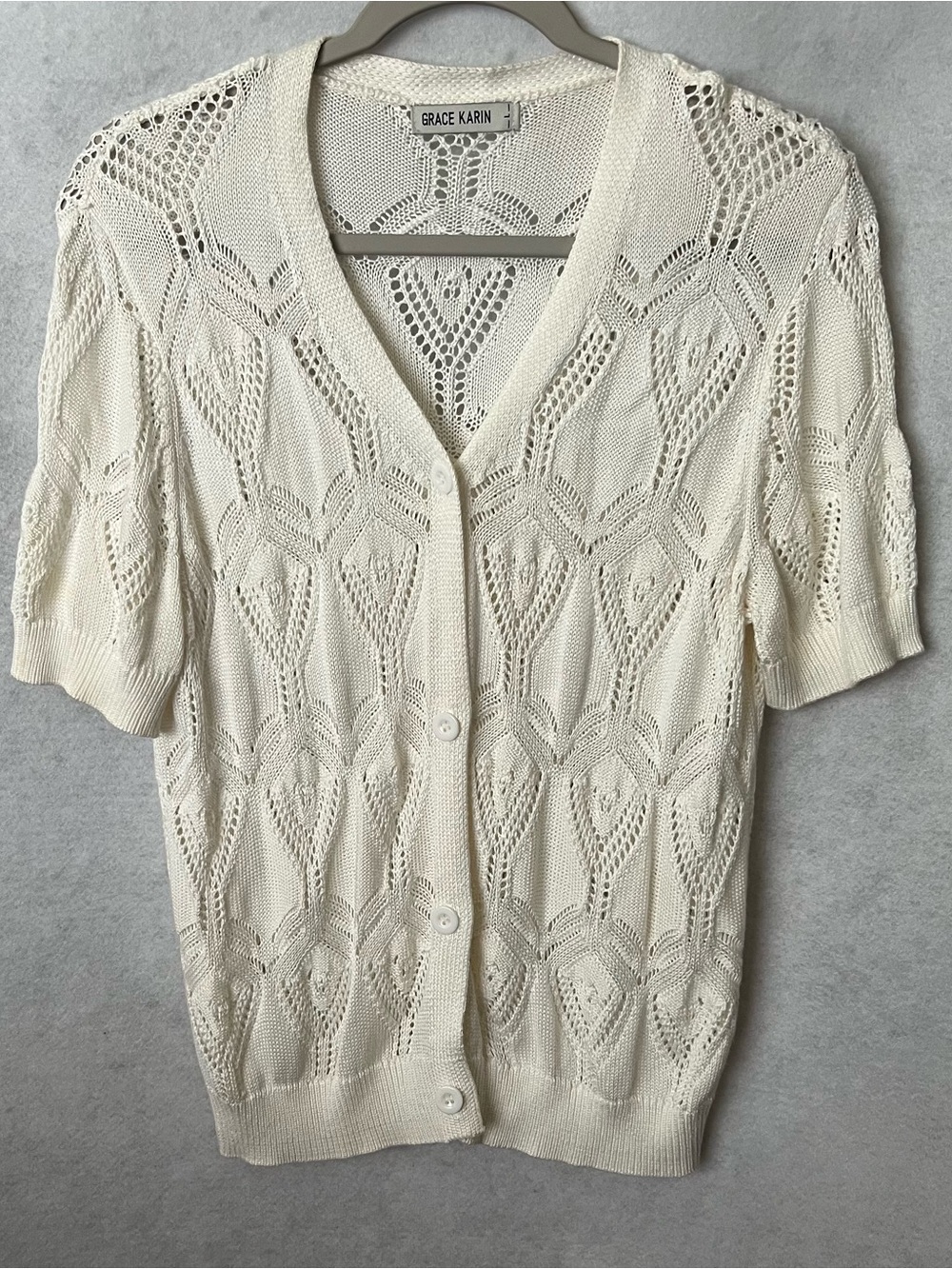 Grace Karin Short Sleeve Knit Cardigan Sweater